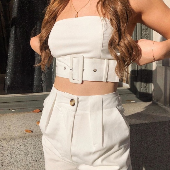 Peppermayo Tops - Peppermayo Cropped Buckle tube top
